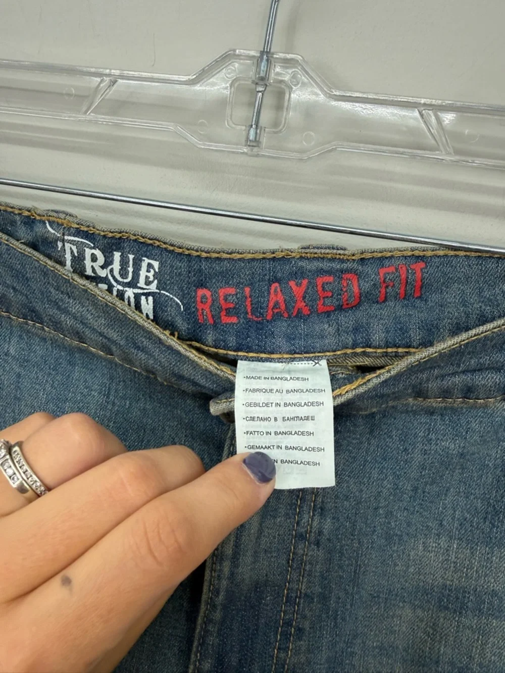 True Nation Men's Blue Washed Denim Jeans U12